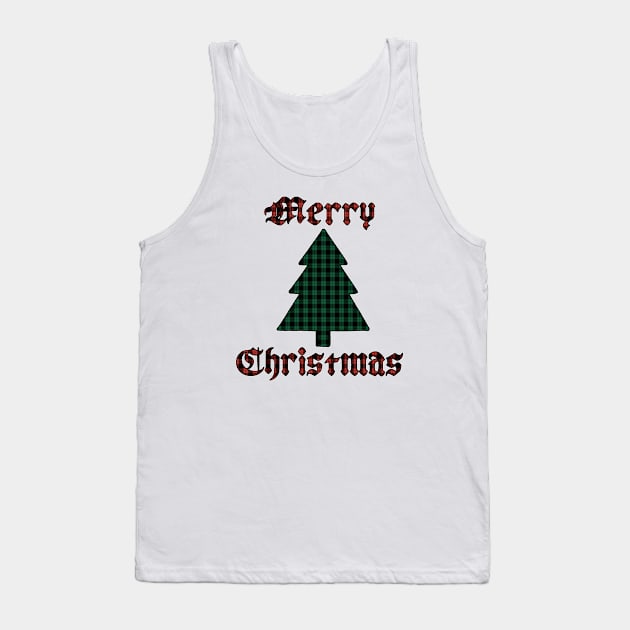 Merry Christmas Tree Plaid (Large Design) Tank Top by Aeriskate